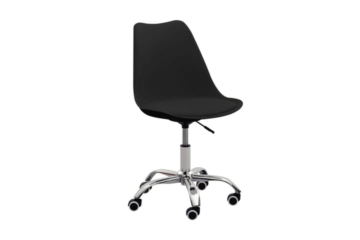 Kontorsstolar 2 st svart konstläder - Svart - Möbler - Fåtölj & stolar - Kontorsstol & skrivbordsstol