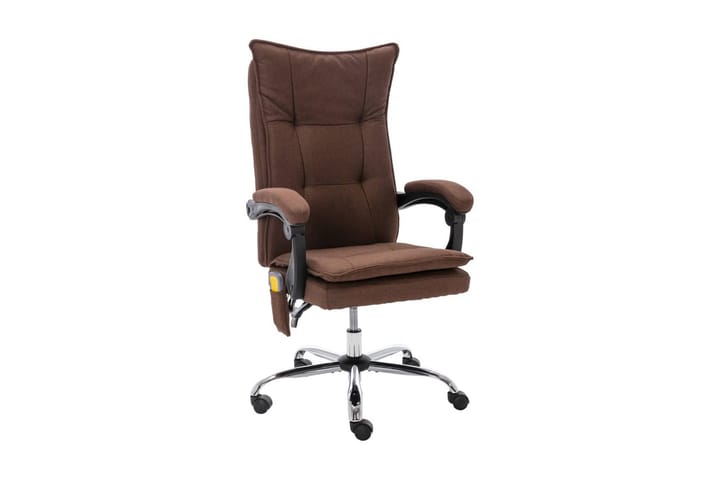 Massagekontorsstol brun tyg - Brun - Möbler - Fåtölj & stolar - Kontorsstol & skrivbordsstol
