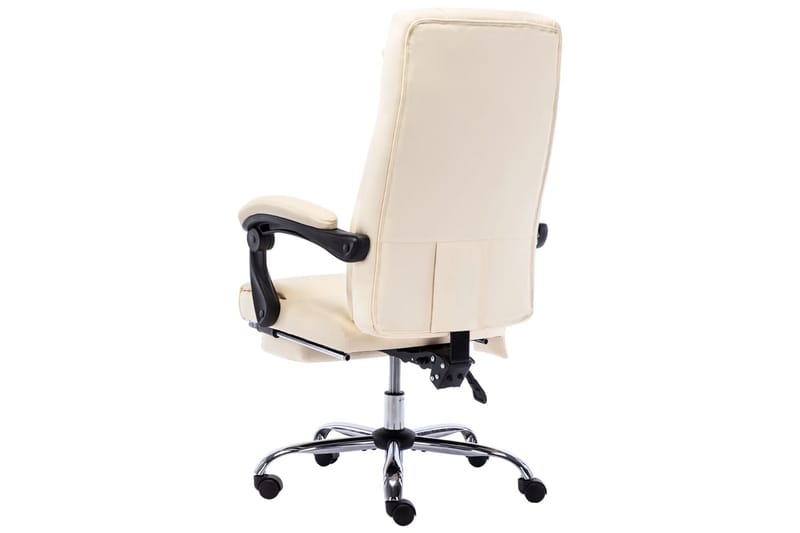 Massagekontorsstol gräddvit konstläder - Vit - Möbler - Fåtölj & stolar - Kontorsstol & skrivbordsstol
