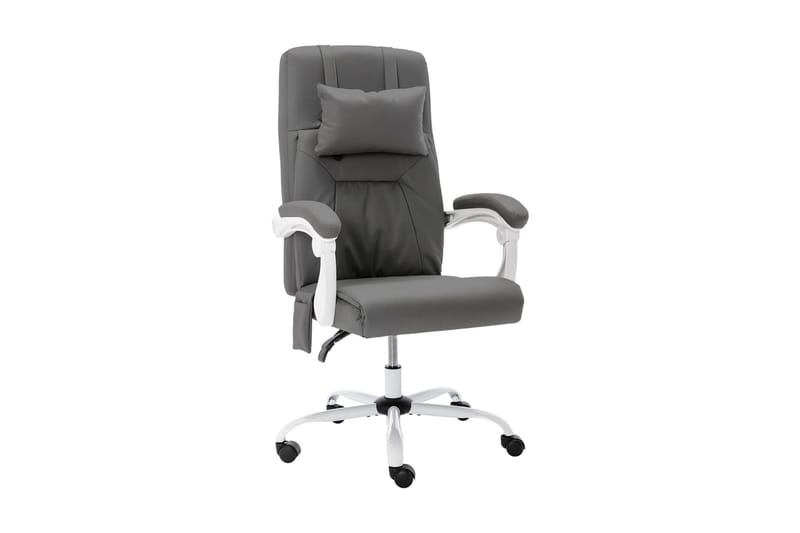 Massagekontorsstol grå konstläder - Grå - Möbler - Fåtölj & stolar - Kontorsstol & skrivbordsstol