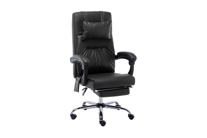 Massagekontorsstol svart konstläder - Svart - Möbler - Fåtölj & stolar - Kontorsstol & skrivbordsstol
