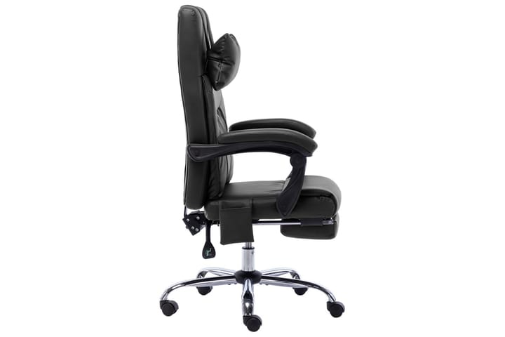Massagekontorsstol svart konstläder - Svart - Möbler - Fåtölj & stolar - Kontorsstol & skrivbordsstol