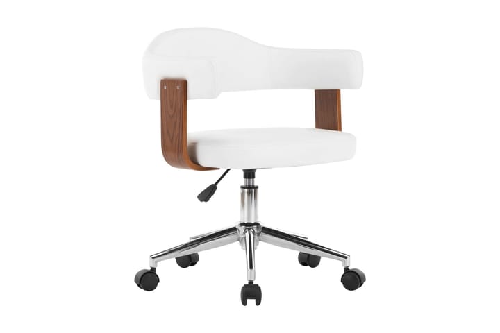 Snurrbar kontorsstol böjträ och konstläder vit - Vit - Möbler - Stolar - Kontorsstol & skrivbordsstolar