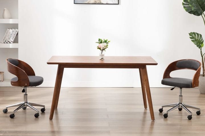 Snurrbar kontorsstol böjträ och tyg grå - Grå - Möbler - Fåtölj & stolar - Kontorsstol & skrivbordsstol