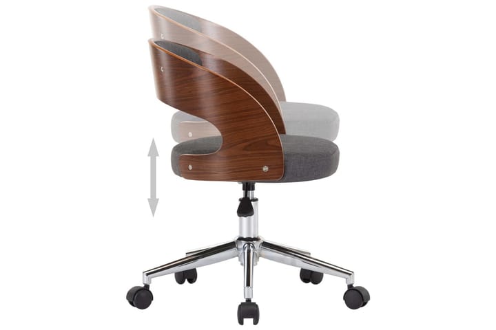 Snurrbar kontorsstol böjträ och tyg grå - Grå - Möbler - Fåtölj & stolar - Kontorsstol & skrivbordsstol