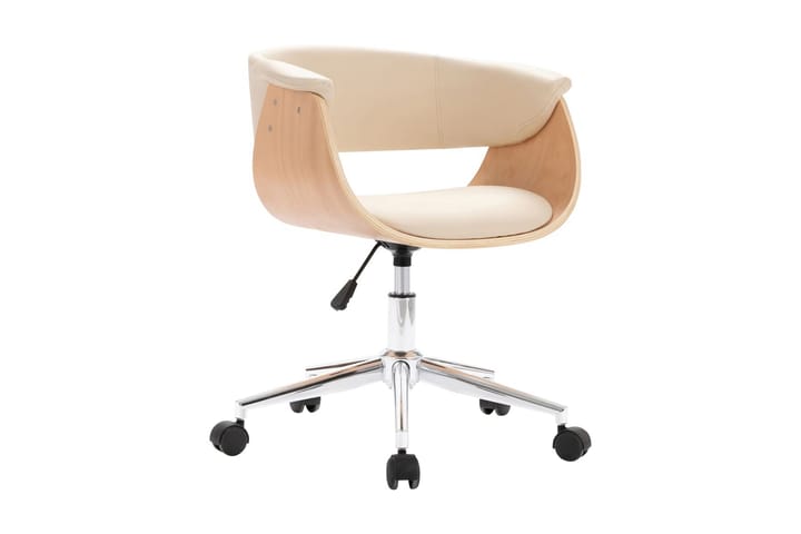 Snurrbar kontorsstol gräddvit böjträ och konstläder - Vit - Möbler - Fåtölj & stolar - Kontorsstol & skrivbordsstol