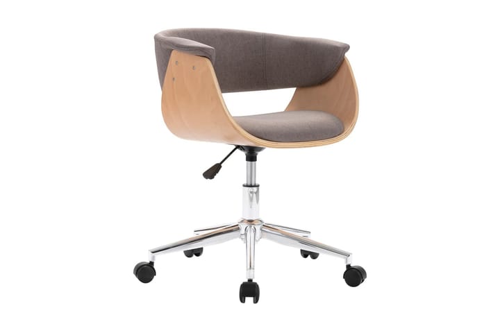 Snurrbar kontorsstol taupe böjträ och tyg - Brun - Möbler - Fåtölj & stolar - Kontorsstol & skrivbordsstol