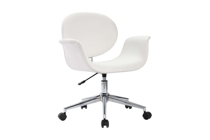 Snurrbar kontorsstol vit konstläder - Vit - Möbler - Fåtölj & stolar - Kontorsstol & skrivbordsstol