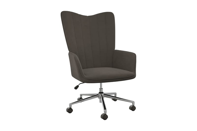 Vilstol mörkgrå sammet - Grå - Möbler - Fåtölj & stolar - Kontorsstol & skrivbordsstol