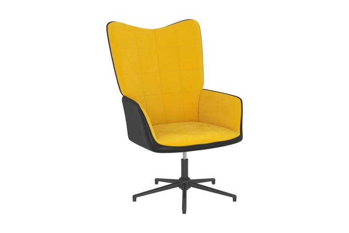 Vilstol senapsgul sammet och PVC - Gul - Möbler - Fåtölj & stolar - Kontorsstol & skrivbordsstol