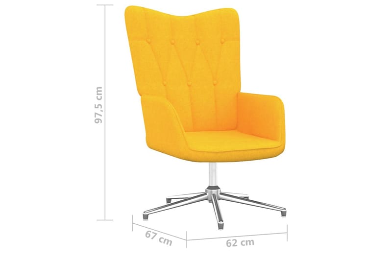 Vilstol senapsgul tyg - Gul - Möbler - Fåtölj & stolar - Kontorsstol & skrivbordsstol