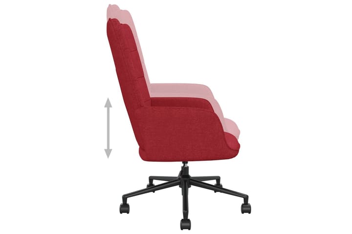 Vilstol vinröd tyg - Vinröd - Möbler - Fåtölj & stolar - Kontorsstol & skrivbordsstol
