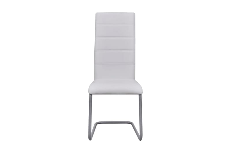 Fribärande matstolar 2 st vit konstläder - Vit - Möbler - Fåtölj & stolar - Matstol & köksstol