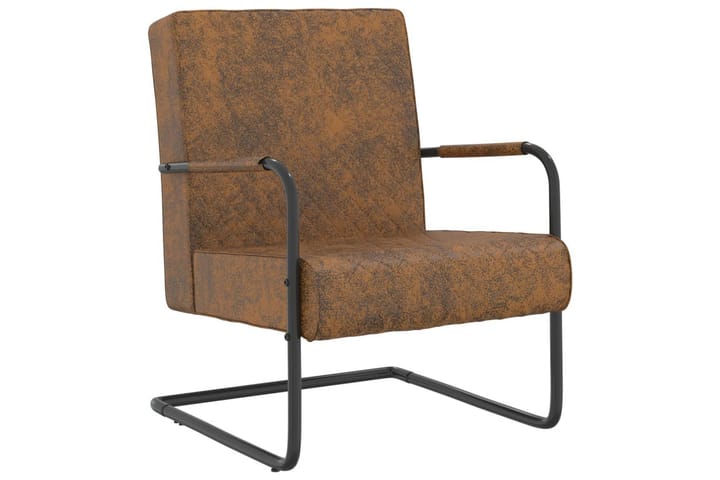 Fribärande stol brun tyg - Brun - Möbler - Fåtölj & stolar - Matstol & köksstol