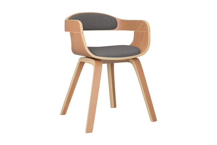 Matstol 4 st ljusgrå böjträ och tyg - Grå - Möbler - Fåtölj & stolar - Matstol & köksstol