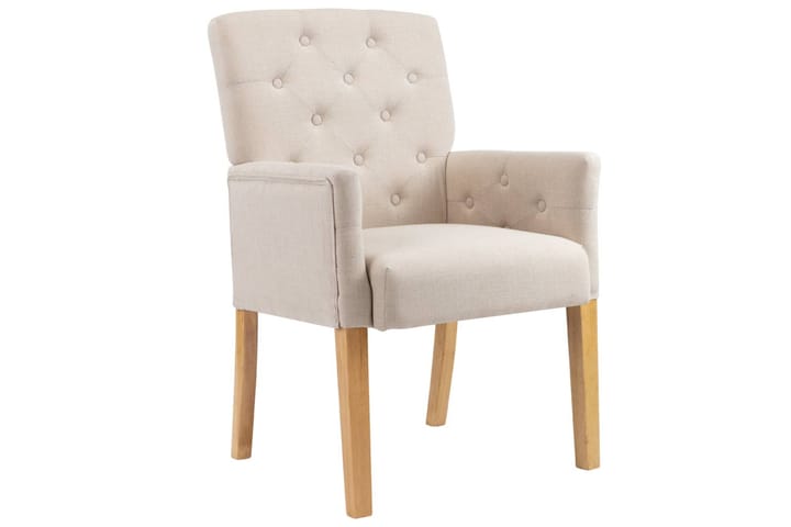Matstol med armstöd beige tyg - Beige - Möbler - Fåtölj & stolar - Karmstol