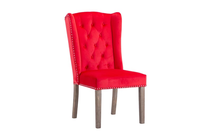 Matstol röd sammet - Röd - Möbler - Fåtölj & stolar - Pall & puff - Fotpallar
