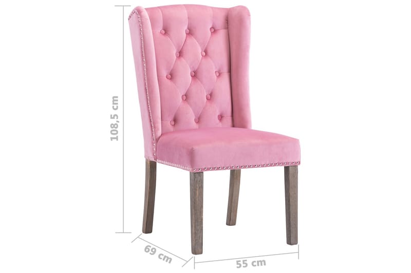 Matstol rosa sammet - Rosa - Möbler - Fåtölj & stolar - Matstol & köksstol
