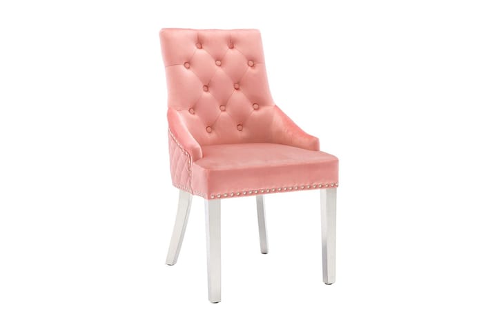 Matstol rosa sammet - Rosa - Möbler - Fåtölj & stolar - Matstol & köksstol