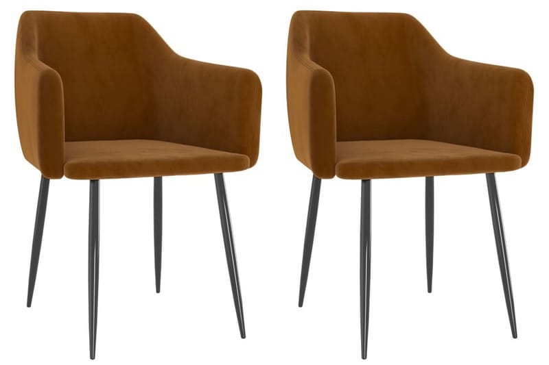 Matstolar 2 st brun sammet - Brun - Möbler - Fåtölj & stolar - Matstol & köksstol