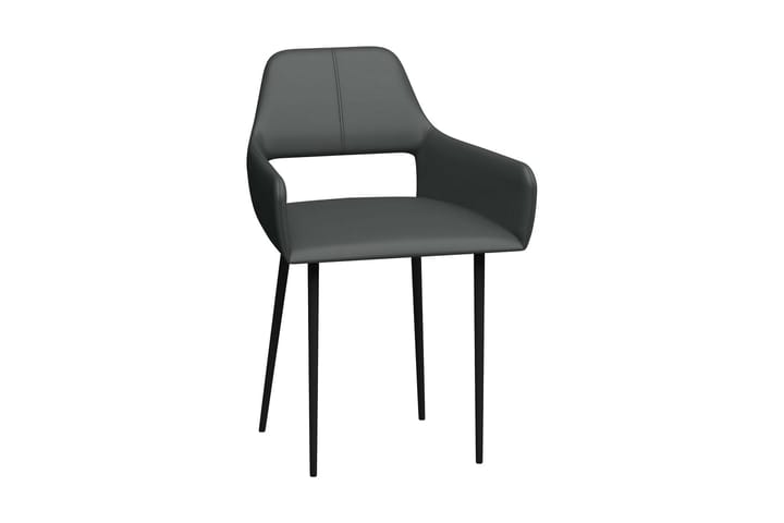 Matstolar 2 st grå konstläder - Grå - Möbler - Fåtölj & stolar - Karmstol