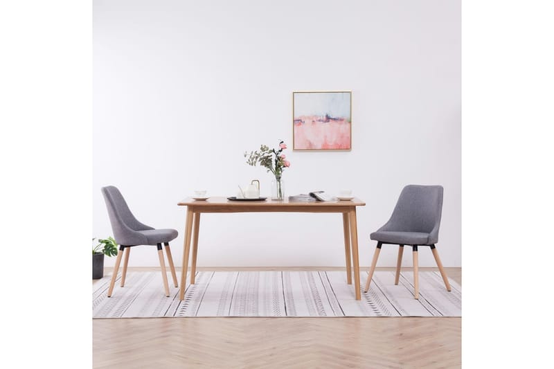 Matstolar 2 st ljusgrå tyg - Grå - Möbler - Fåtölj & stolar - Matstol & köksstol