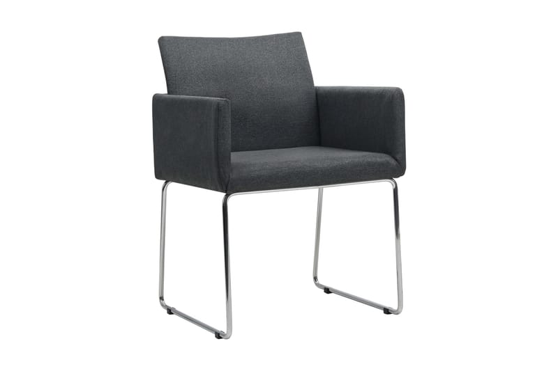 Matstolar 2 st mörkgrå tyg - Grå - Möbler - Fåtölj & stolar - Karmstol