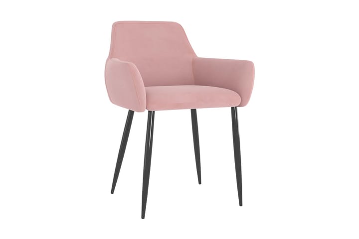 Matstolar 2 st rosa sammet - Rosa - Möbler - Fåtölj & stolar - Matstol & köksstol