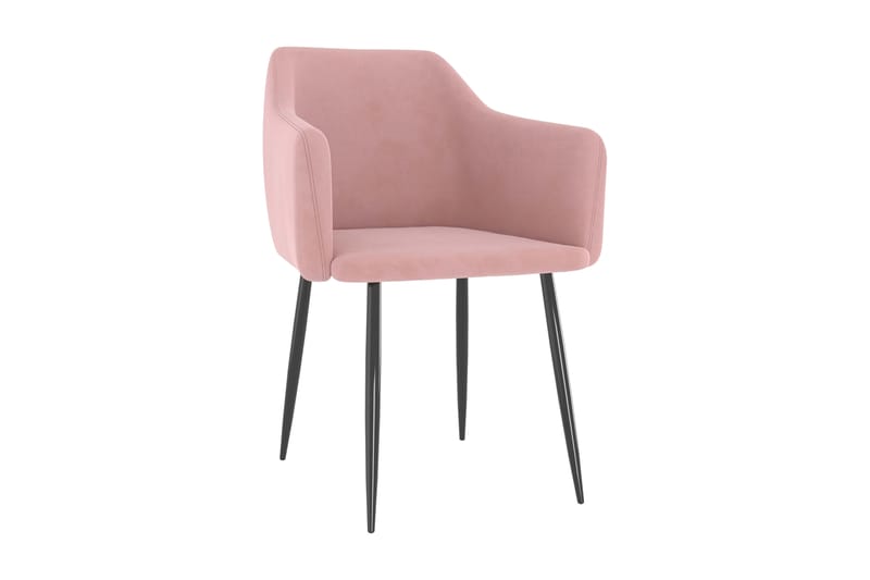 Matstolar 2 st rosa sammet - Rosa - Möbler - Fåtölj & stolar - Matstol & köksstol