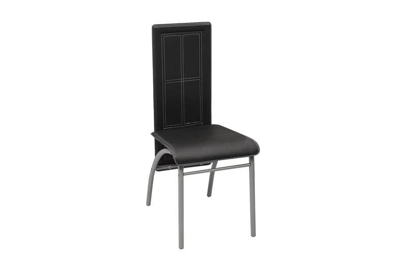 Matstolar 2 st svart konstläder - Svart - Möbler - Fåtölj & stolar - Sittbänk