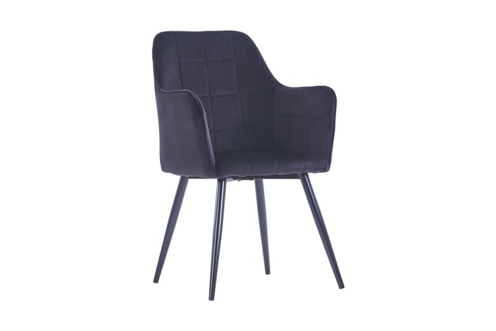 Matstolar 2 st svart sammet - Svart - Möbler - Fåtölj & stolar - Matstol & köksstol