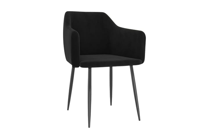 Matstolar 2 st svart sammet - Svart - Möbler - Fåtölj & stolar - Karmstol