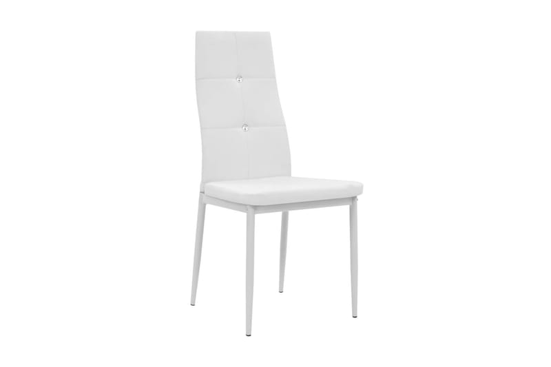 Matstolar 2 st vit konstläder - Vit - Möbler - Fåtölj & stolar - Matstol & köksstol