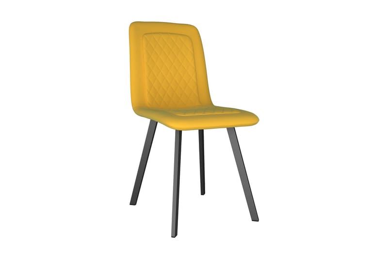 Matstolar 4 st gul sammet - Gul - Möbler - Fåtölj & stolar - Matstol & köksstol