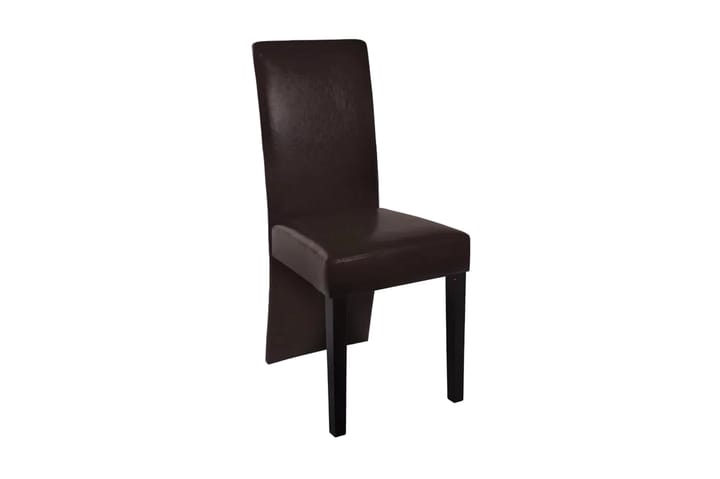 Matstolar 4 st mörkbrun konstläder - Brun - Möbler - Fåtölj & stolar - Matstol & köksstol