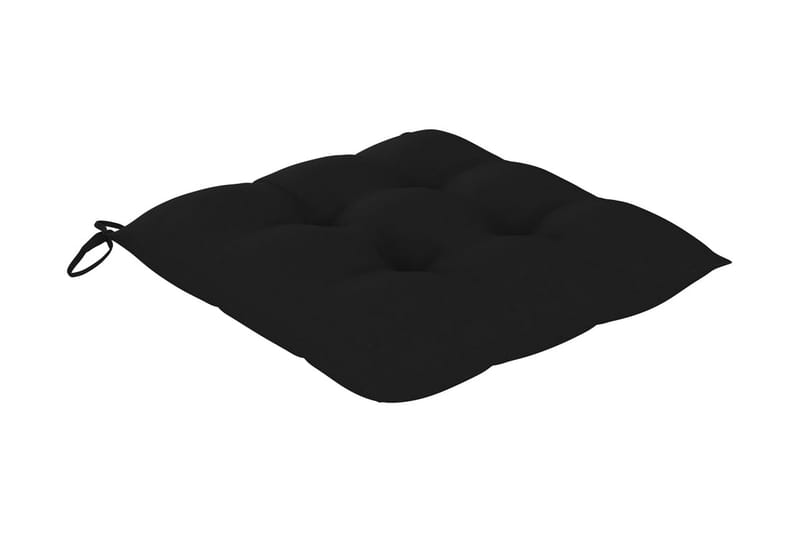 Matstolar 4 st med svarta dynor massiv teak - Svart - Möbler - Fåtölj & stolar - Matstol & köksstol