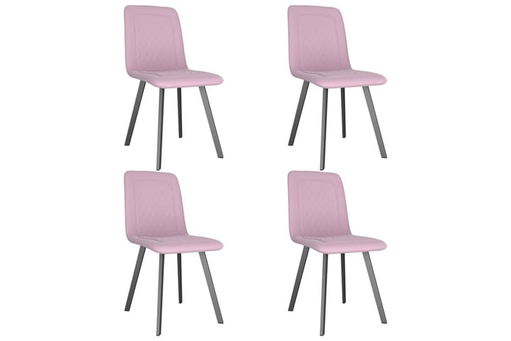 Matstolar 4 st rosa sammet - Rosa - Möbler - Fåtölj & stolar - Matstol & köksstol