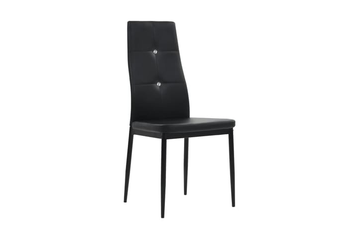 Matstolar 4 st svart konstläder - Svart - Möbler - Fåtölj & stolar - Matstol & köksstol