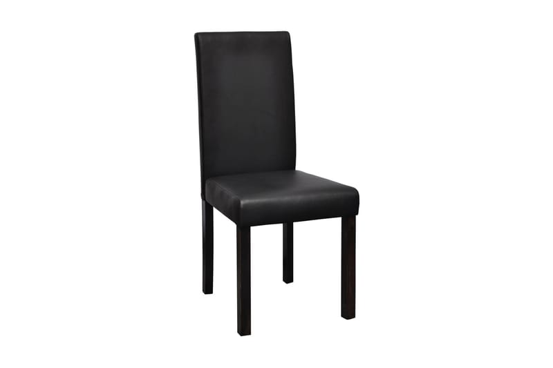 Matstolar 4 st svart konstläder - Svart - Möbler - Fåtölj & stolar - Matstol & köksstol