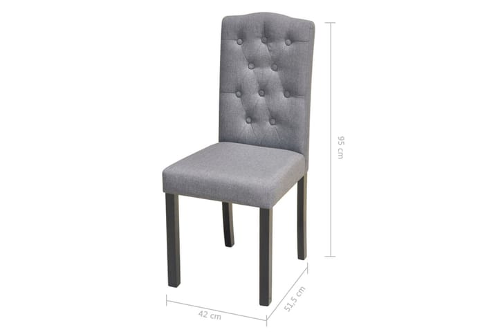 Matstolar 6 st grå tyg - Grå - Möbler - Fåtölj & stolar - Matstol & köksstol