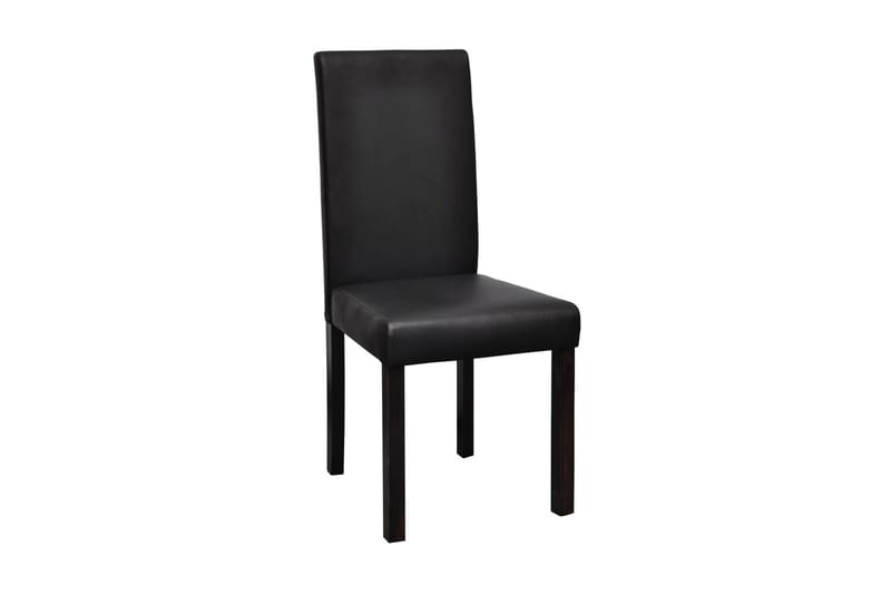 Matstolar 6 st svart konstläder - Svart - Möbler - Fåtölj & stolar - Matstol & köksstol