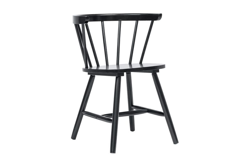 Matstolar 6 st svart massivt gummiträ - Svart - Möbler - Fåtölj & stolar - Matstol & köksstol