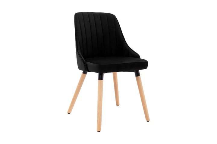 Matstolar 6 st svart sammet - Svart - Möbler - Fåtölj & stolar - Matstol & köksstol