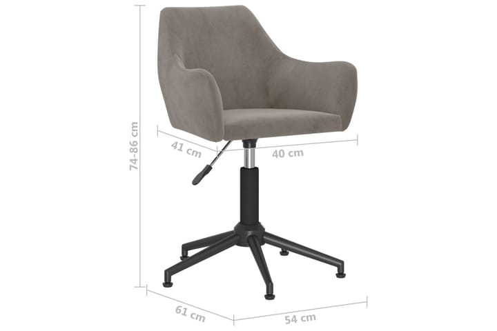 Snurrbar kontorsstol ljusgrå sammet - Grå - Möbler - Fåtölj & stolar - Matstol & köksstol