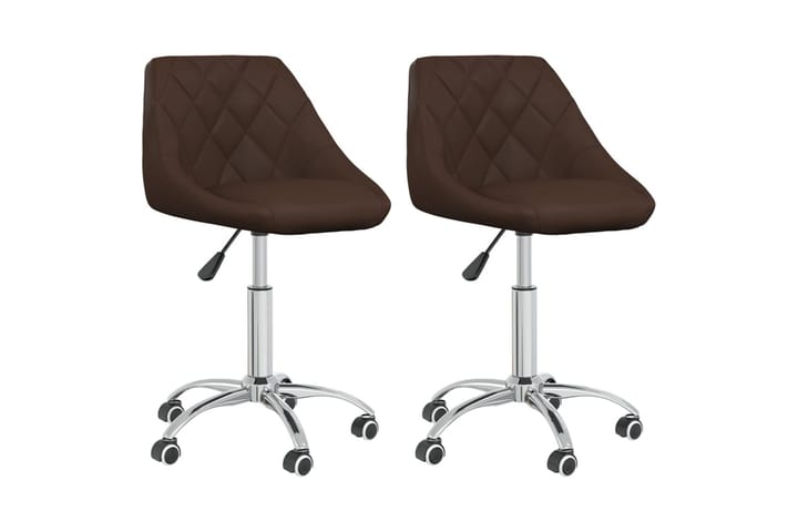 Snurrbara matstolar 2 st brun konstläder - Brun - Möbler - Fåtölj & stolar - Matstol & köksstol