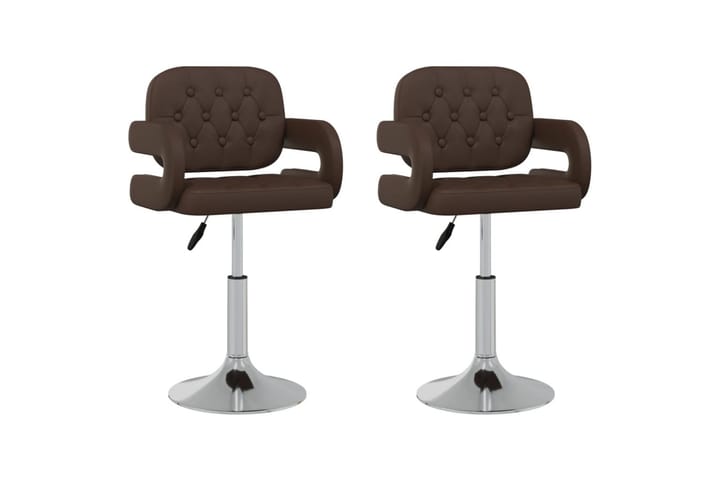 Snurrbara matstolar 2 st brun konstläder - Brun - Möbler - Fåtölj & stolar - Matstol & köksstol