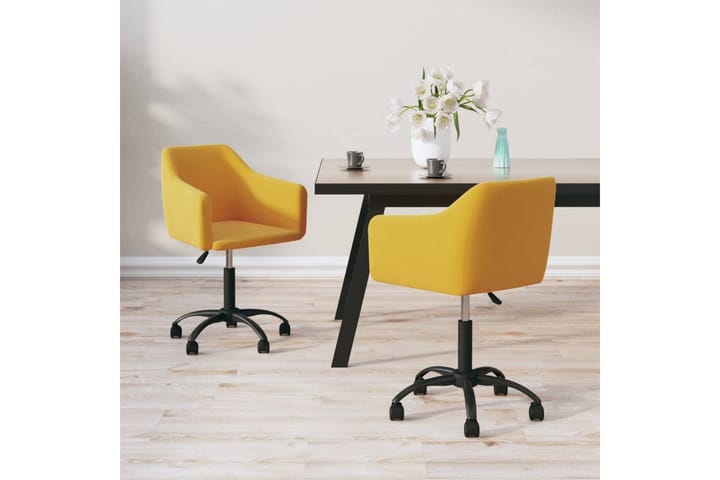 Snurrbara matstolar 2 st gul sammet - Gul - Möbler - Fåtölj & stolar - Matstol & köksstol