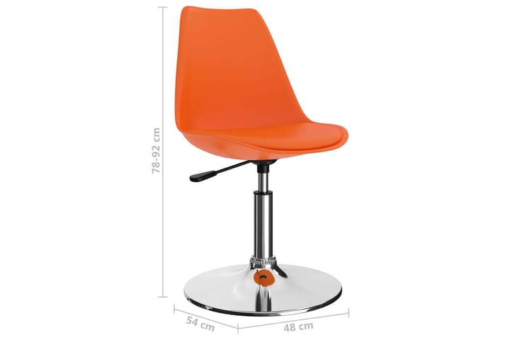 Snurrbara matstolar 2 st orange konstläder - Orange - Möbler - Fåtölj & stolar - Matstol & köksstol