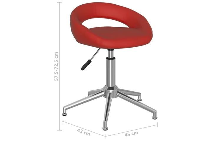 Snurrbara matstolar 2 st vinröd konstläder - Röd - Möbler - Fåtölj & stolar - Matstol & köksstol