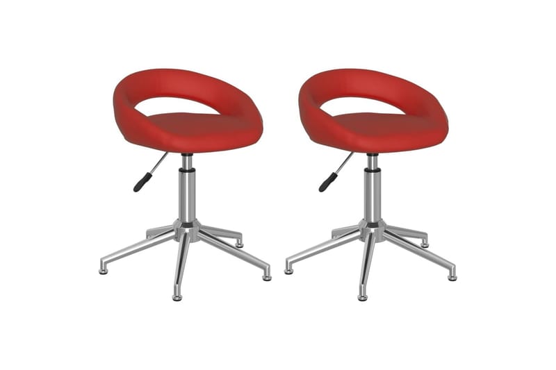 Snurrbara matstolar 2 st vinröd konstläder - Röd - Möbler - Fåtölj & stolar - Matstol & köksstol